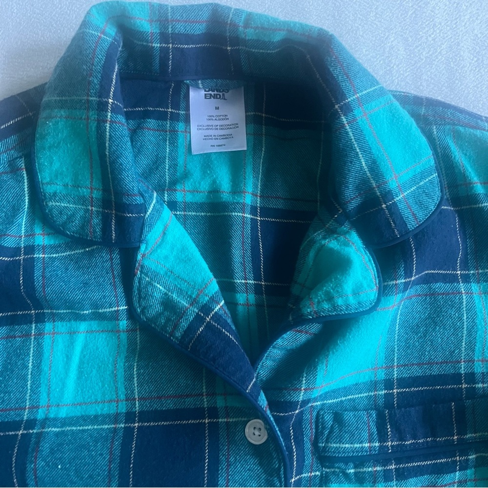 LANDS END Plaid Pajama Set – Size M women’s - Picture 5 of 12